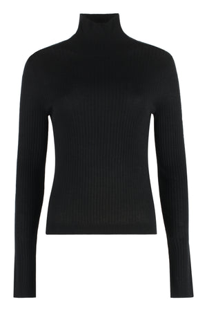 Sax ribbed turtleneck sweater-0